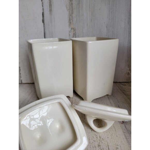 Vintage Germany tea barley jar container set Xmas decor windmill - Picture 8 of 9